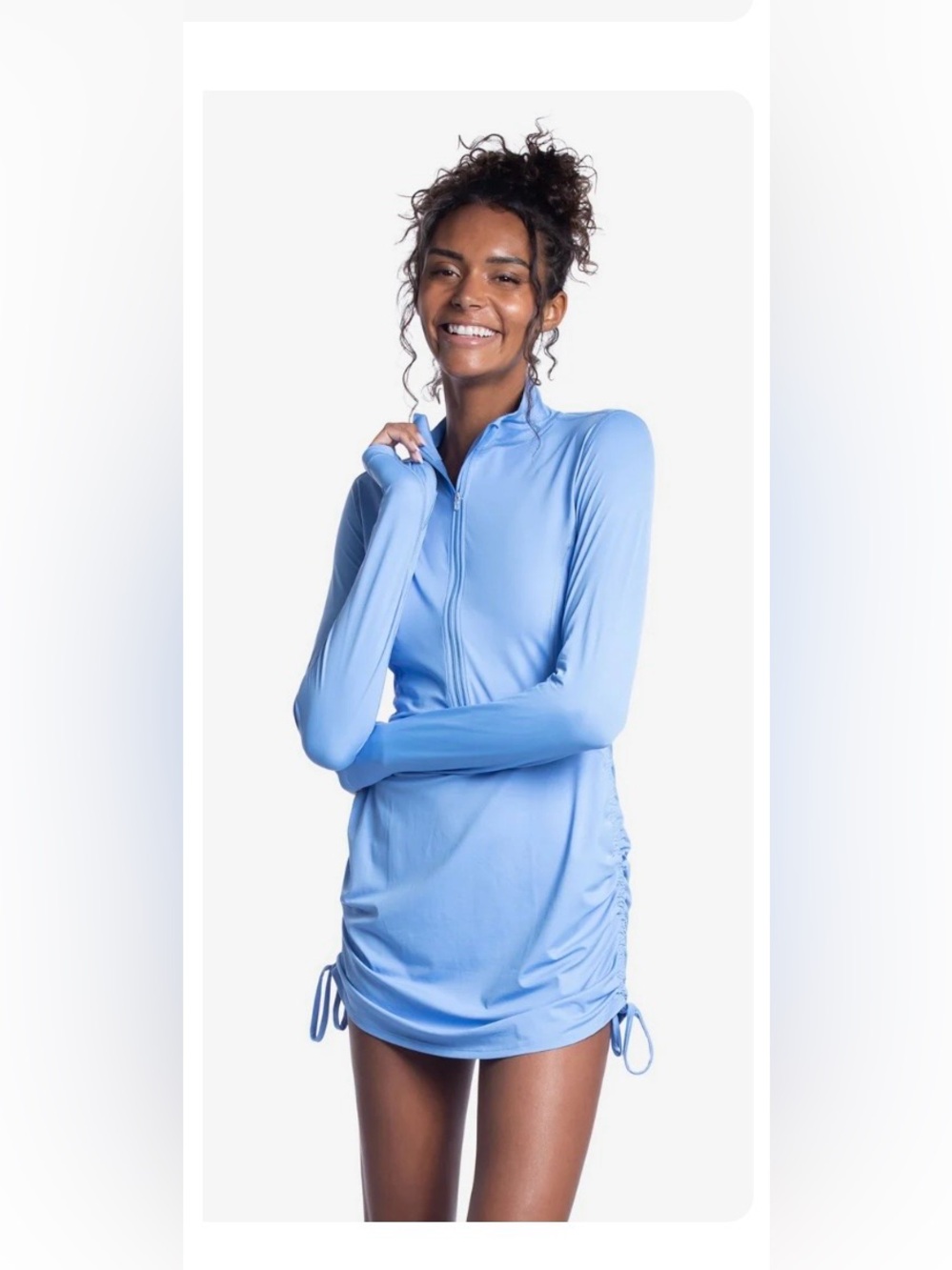 Women's BloqUV Blue Long-Sleeve Suncare Adjustable Tunic Dress